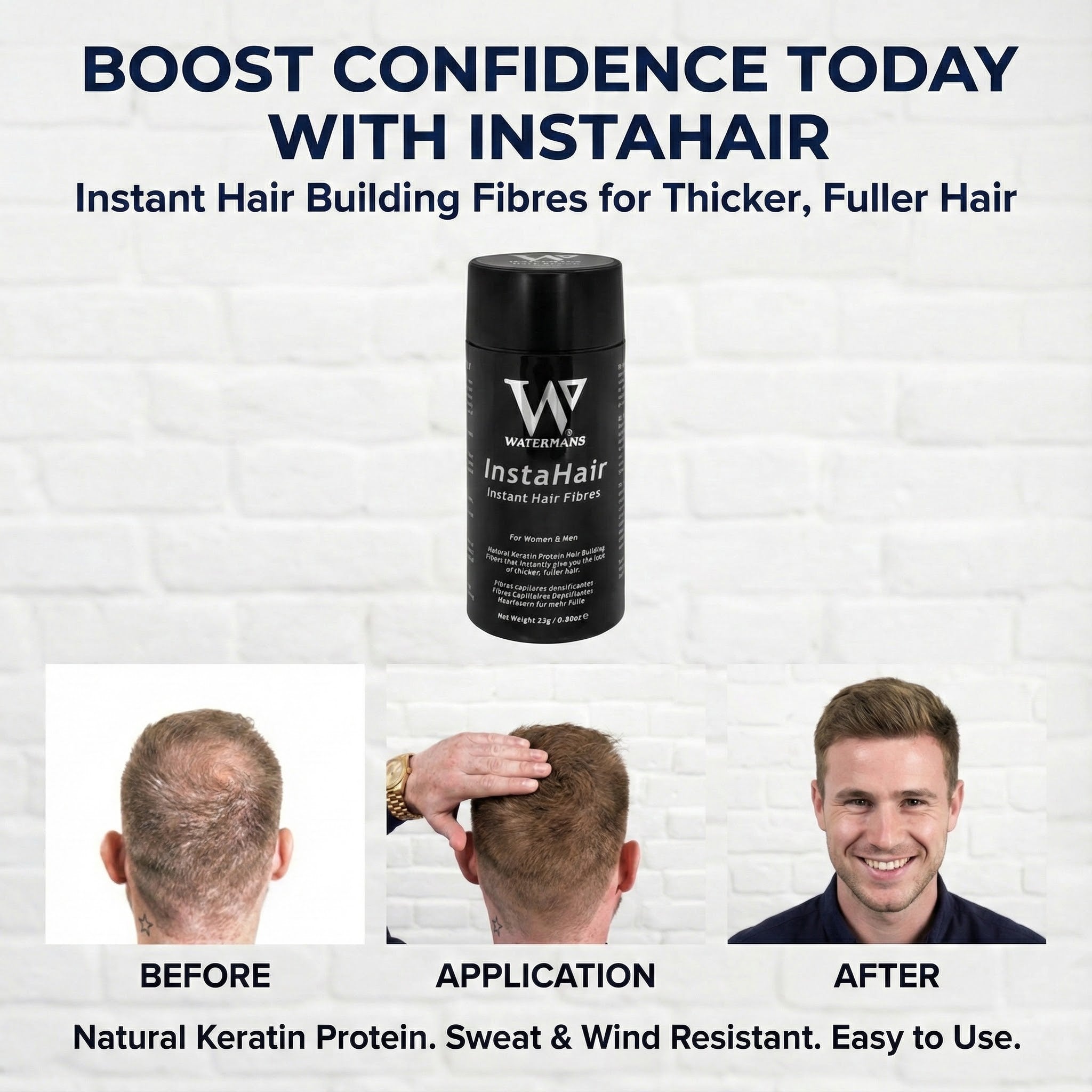 Hair Building Fibers 23g Dunkelbraun – Abdeckmittel gegen Haarausfall – Decken Sie die Lücken ab