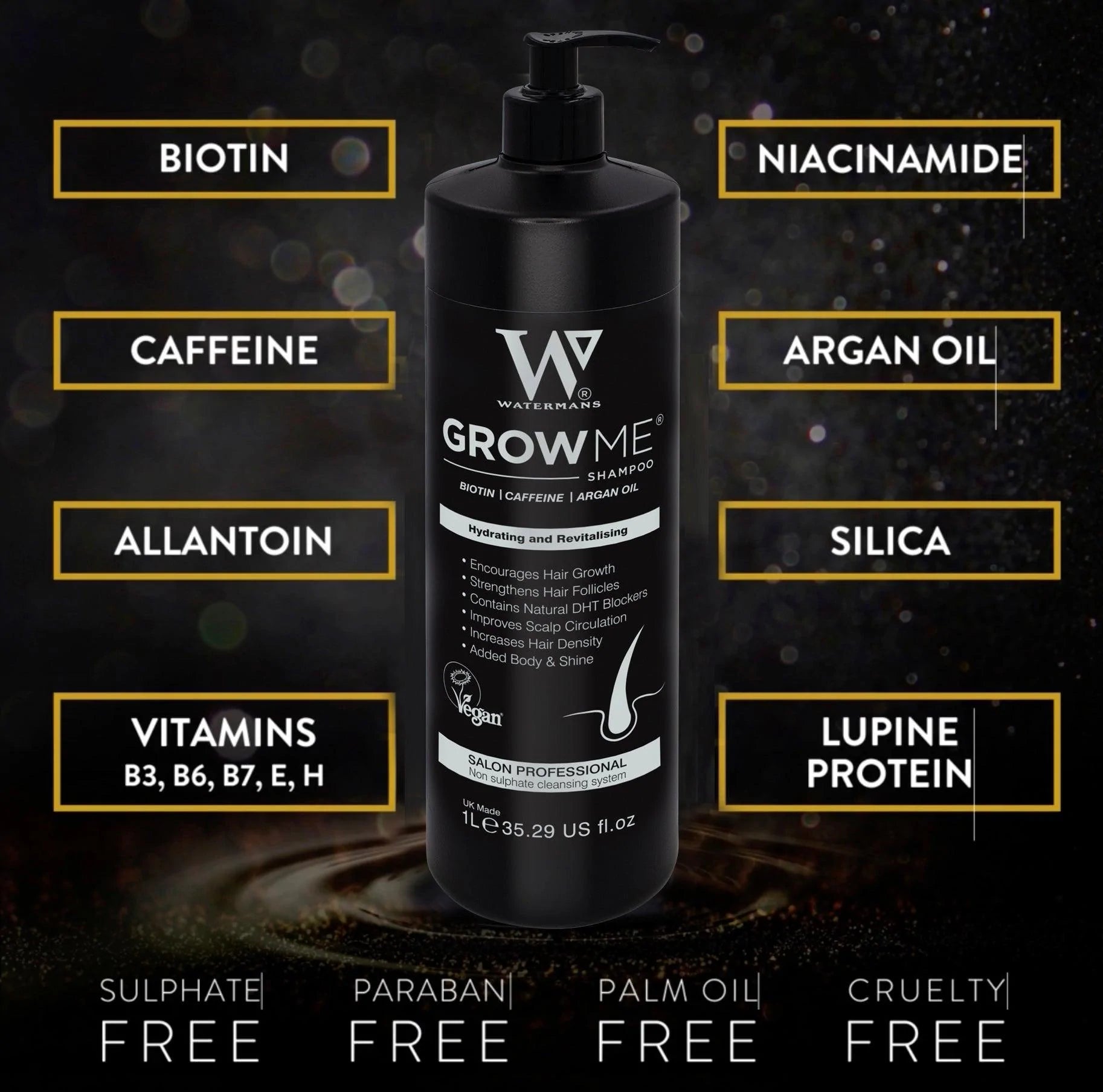 Grow Me Shampoo 1ltr (Salon size) For all the Family - Watermans